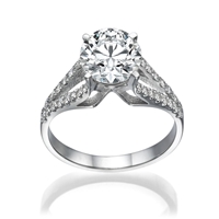 Bild von 2.26 Gesamtkarat Designer-Verlobungsring mit Runddiamant