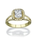Bild von 0.58 Gesamtkarat Halo-Verlobungsring mit Princessdiamant