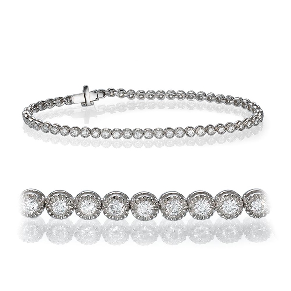 Bild von 1.55 Gesamtkarat Tennis-Diamantarmbänder mit Runddiamant