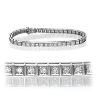 Bild von 3.00 Gesamtkarat Tennis-Diamantarmbänder mit Runddiamant