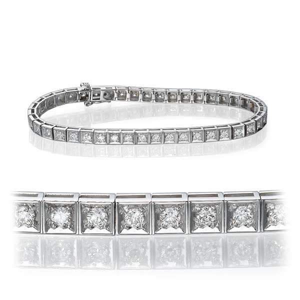 Bild von 2.00 Gesamtkarat Tennis-Diamantarmbänder mit Runddiamant