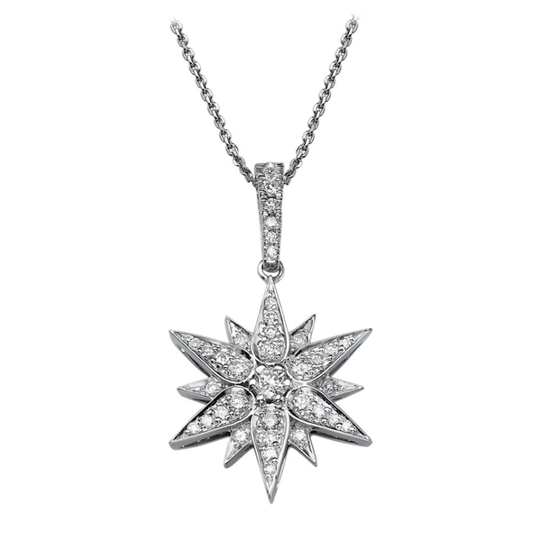 Bild von 0.52 Gesamtkarat Designer-Halsketten mit Runddiamant