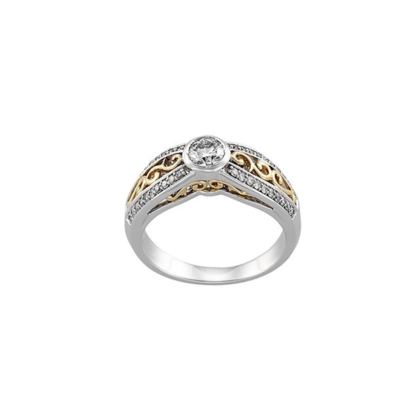 Bild von 0.50 Gesamtkarat Designer-Verlobungsring mit Runddiamant