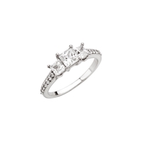 Bild von 0.75 Gesamtkarat 3-Stein-Verlobungsring mit Princessdiamant