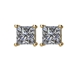 Bild von 0.74 Gesamtkarat Knopf-Ohrringe mit Princessdiamant