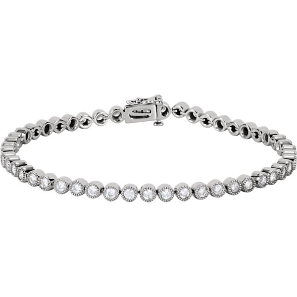 Bild von 2.05 Gesamtkarat Tennis-Diamantarmbänder mit Runddiamant