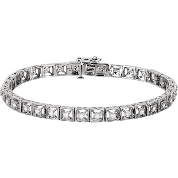 Bild von 0.51 Gesamtkarat Tennis-Diamantarmbänder mit Runddiamant