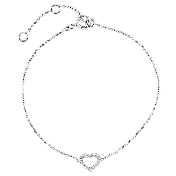 Bild von 0.06 Gesamtkarat Herz-Diamantarmbänder mit Runddiamant