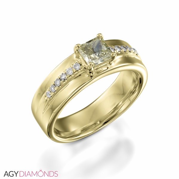 Bild von 2.12 Gesamtkarat Designer-Verlobungsring mit Princessdiamant