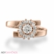 Bild von 0.94 Gesamtkarat Blumen-Verlobungsring mit Runddiamant
