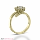 Bild von 0.74 Gesamtkarat Blumen-Verlobungsring mit Runddiamant