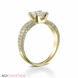 Bild von 1.30 Gesamtkarat Designer-Verlobungsring mit Princessdiamant