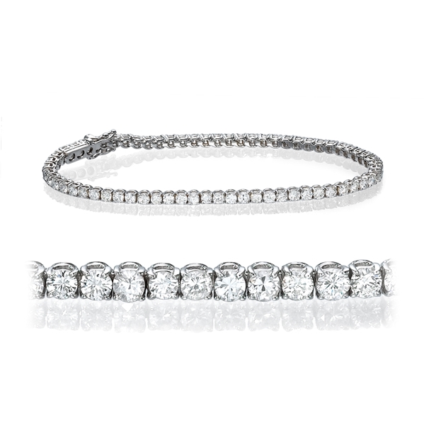 Bild von 3.50 Gesamtkarat Tennis-Diamantarmbänder mit Runddiamant